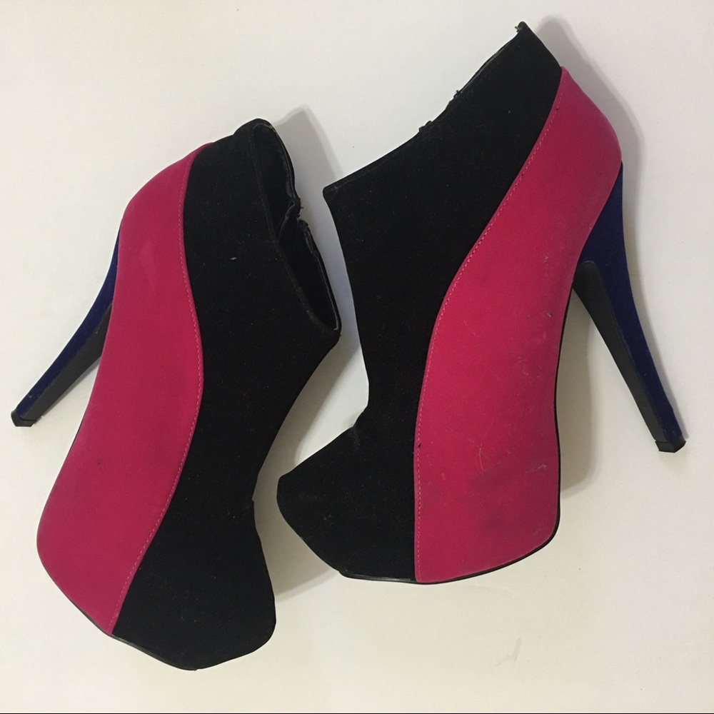 Charlotte Russe Colorblock Platform Booties